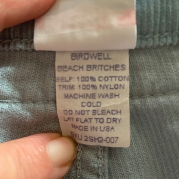 NWT Birdwell Beach Britches Wale Corduroy Shorts 14 Blue Made in USA 70s Retro - Picture 9 of 12